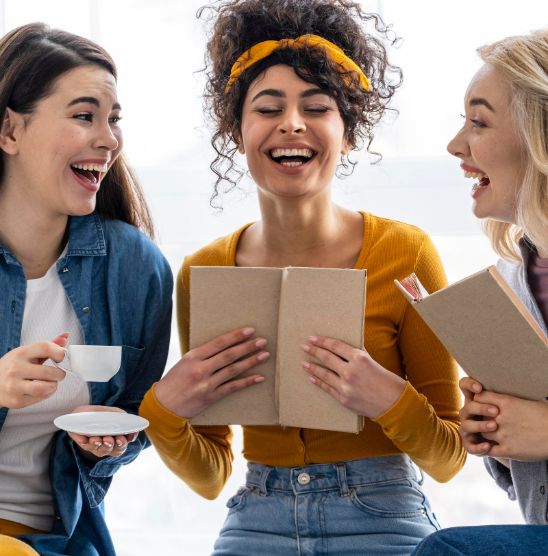 Tapping & Female Stock Photos (1) Female smiling with eyes closed and touching her face.
